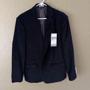 New Bar lll Black And White Collection Slim Fit Black Velvet Blazer Size 42 R